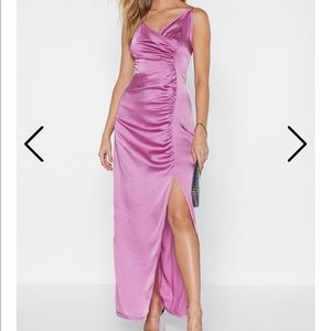 Pink Satin with love dress from Nasty Gal